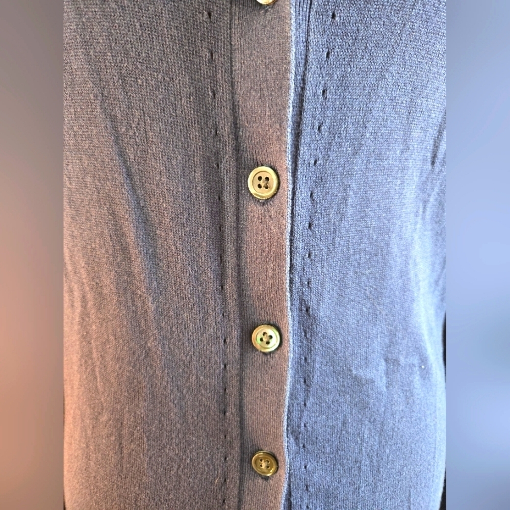 Banana Republic Small Navy Blue Silk Cotton Blend Button Up Cardigan - Picture 3 of 12